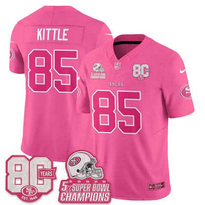 San Francisco 49ers Pink Edition Vapor Jersey - Stitched