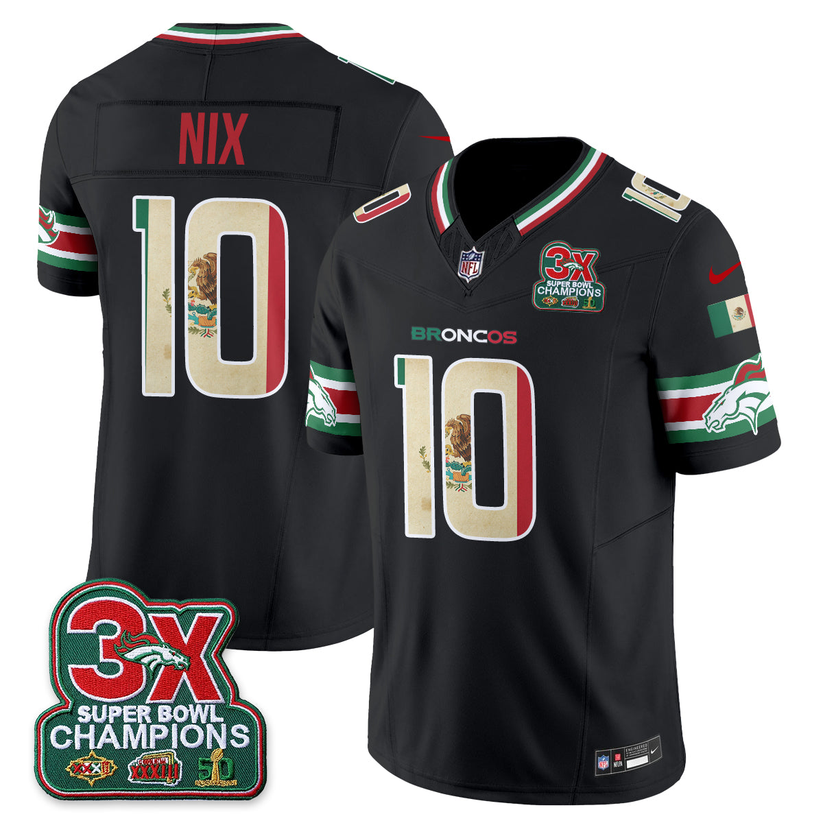 Denver Broncos Mexico Edition Vapor Jersey - Stitched
