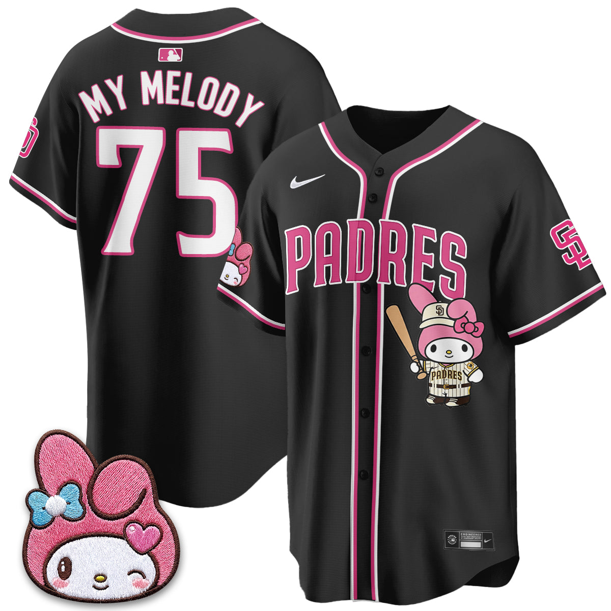 San Diego Padres x Pink Sanrio Friend Vapor Jersey - Stitched