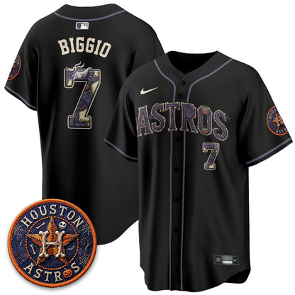 Houston Astros Nightmare Vapor Limited Jersey - Stitched