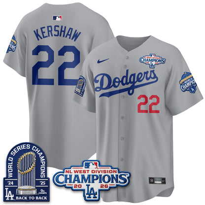 Los Angeles Dodgers 2026 NL West Champs Vapor Jersey- Stitched