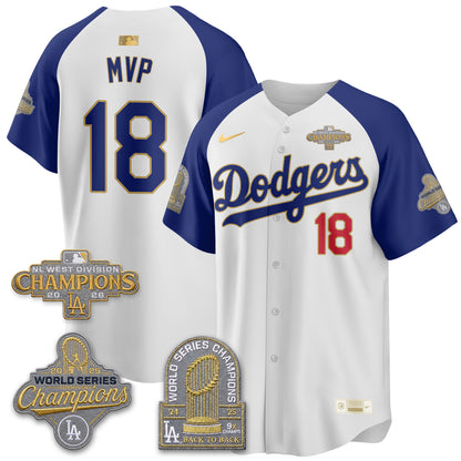 Los Angeles Dodgers 2026 NL West Champs Gold Vapor Jersey- Stitched