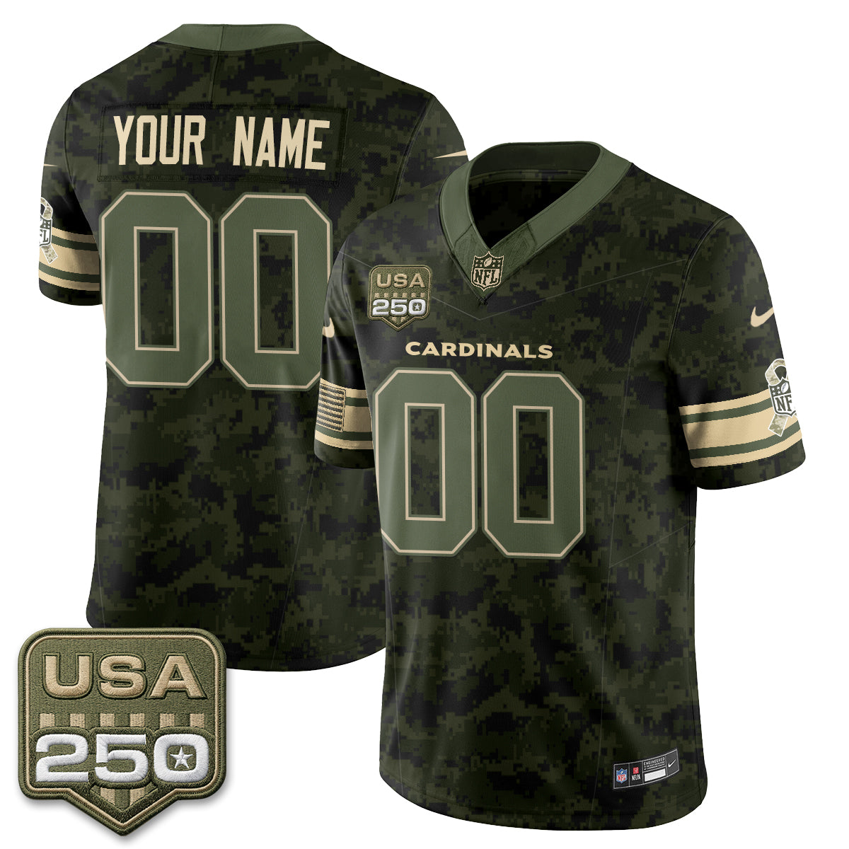Arizona Cardinals 2026 Salute to Service Vapor Custom Jersey - Stitched