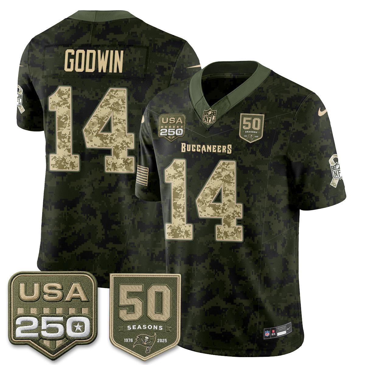 Tampa Bay Buccaneers 2026 Salute to Service Edition Vapor Jersey - Stitched