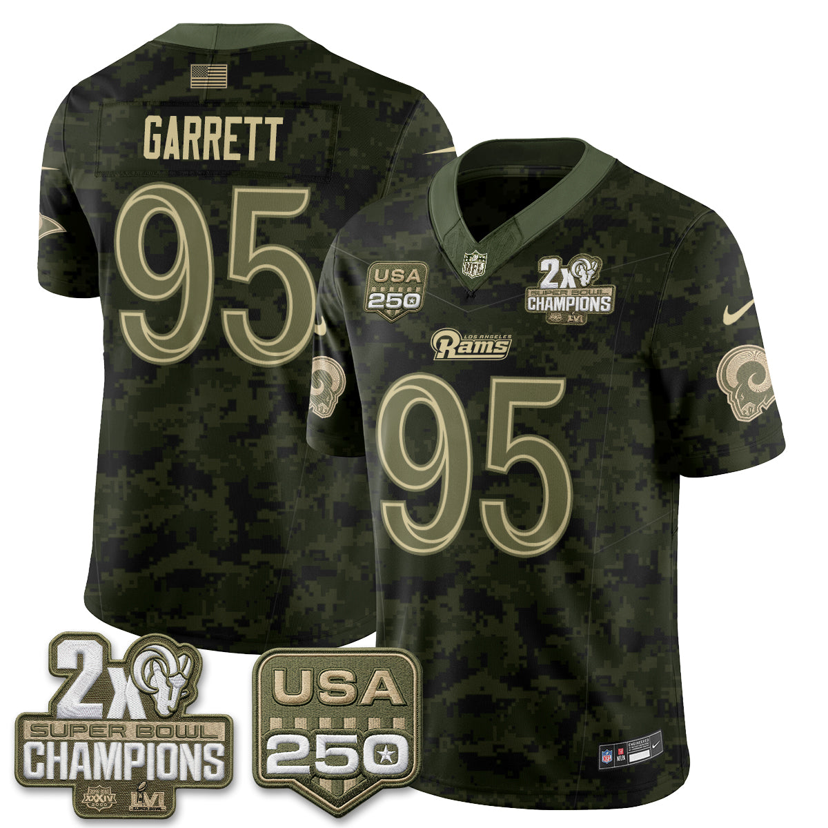 Los Angeles Rams 2026 Salute To Service Vapor Jersey - All Stitched