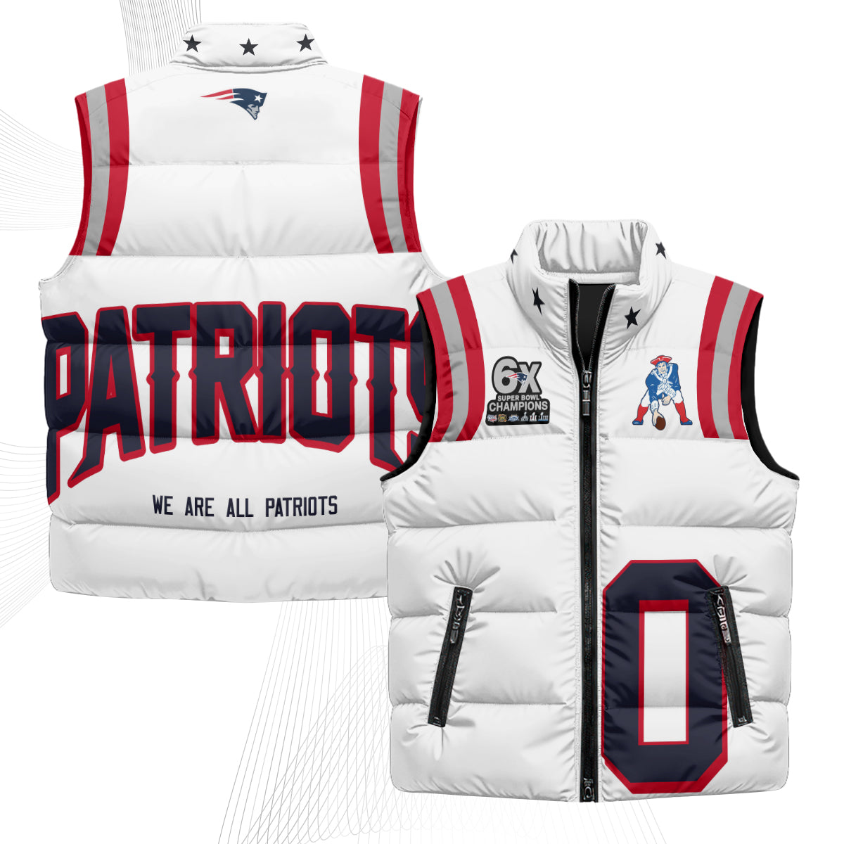 New England Patriots Rivalries Puffer Vest - Printed