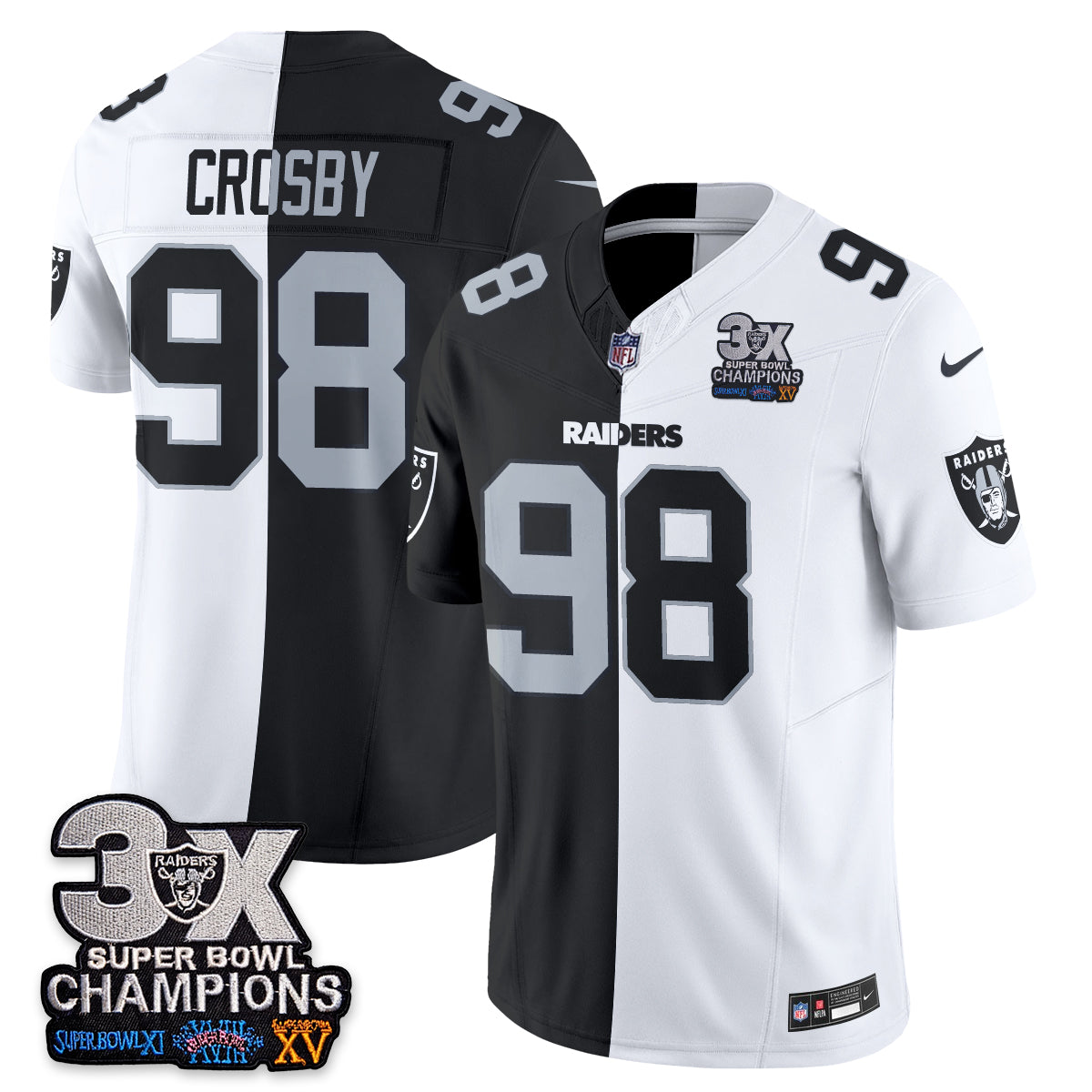 Las Vegas Raiders Split Edition Vapor Jersey - Stitched