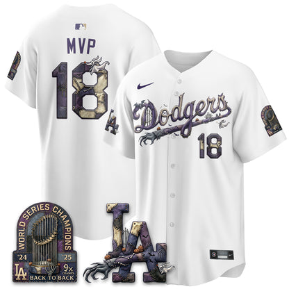 Los Angeles Dodgers Nightmare Edition Vapor Jersey - Printed