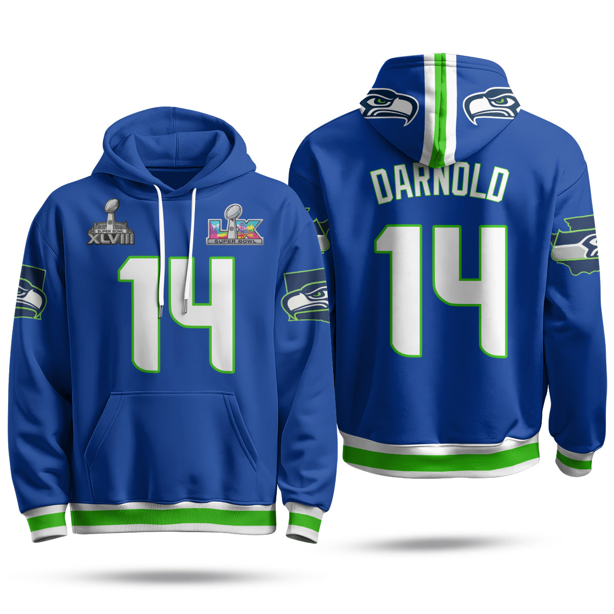 Seattle Seahawks S.Bowl Champs Hoodie - Stitched