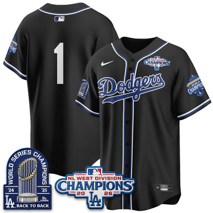 Los Angeles Dodgers 2026 NL West Champs Vapor Jersey- Stitched
