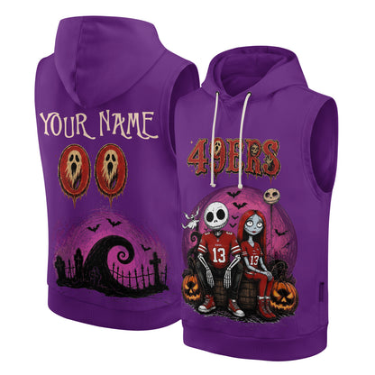 SF x Skeleton Gentleman & Rag Doll Bride Edition Custom Sleeveless Hoodie Tank Top - Printed