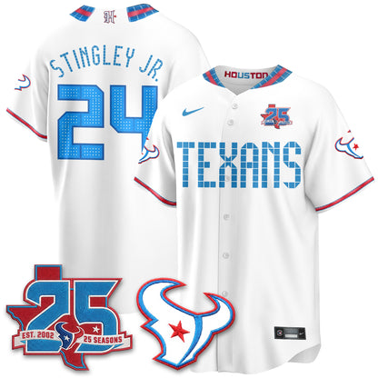 Houston Texans 2026 Rivalries Baseball Vapor Jersey - Stitched