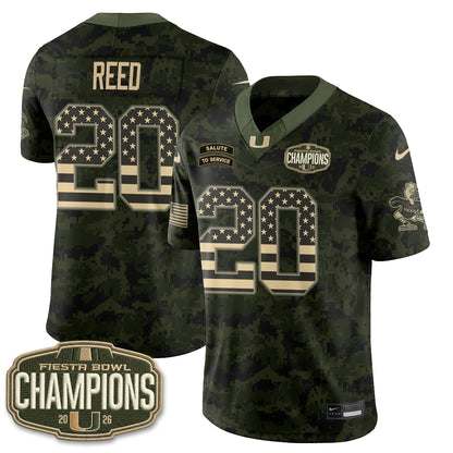 Miami Hurricanes 2026 Salute to Service Vapor Jersey - Stitched