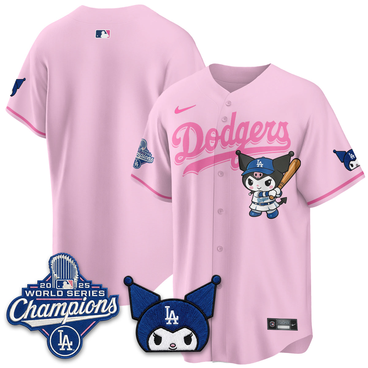 Los Angeles Dodgers Kuromi Edition Vapor Jersey - Stitched