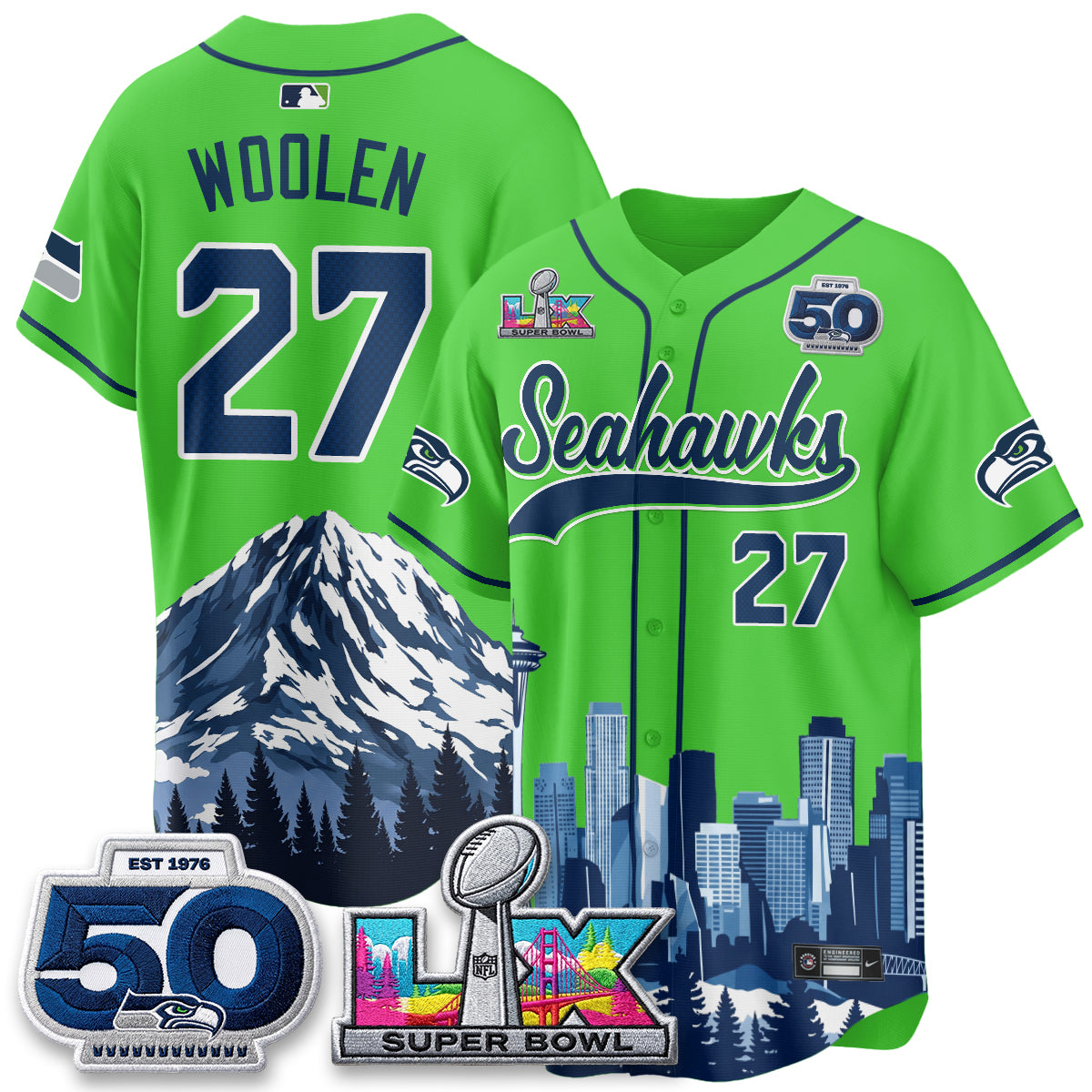 Seattle Seahawks City Edition Vapor Baseball Jersey - Stitch