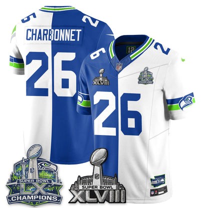 Seattle Seahawks S.Bowl Champs Split Edition Vapor Jersey - Stitch