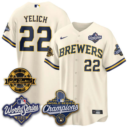 MIL 2026 WS Champions - Bob Uecker Patch Vapor Jersey - Stitched (TT)