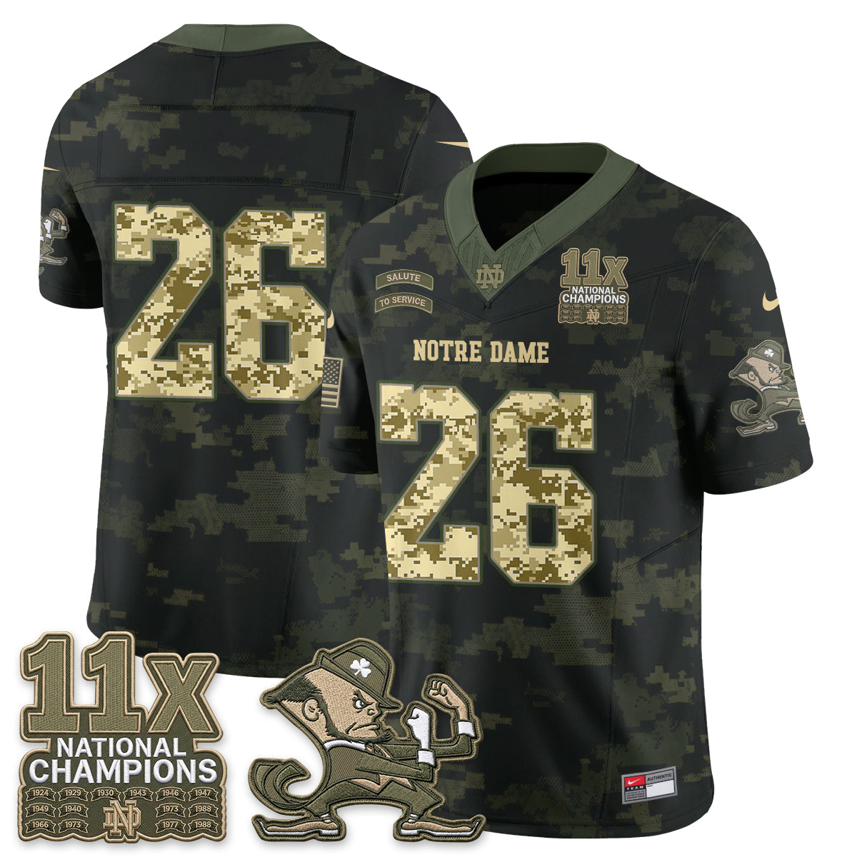 ND 2026 Salute to Service Vapor Jersey - Stitched