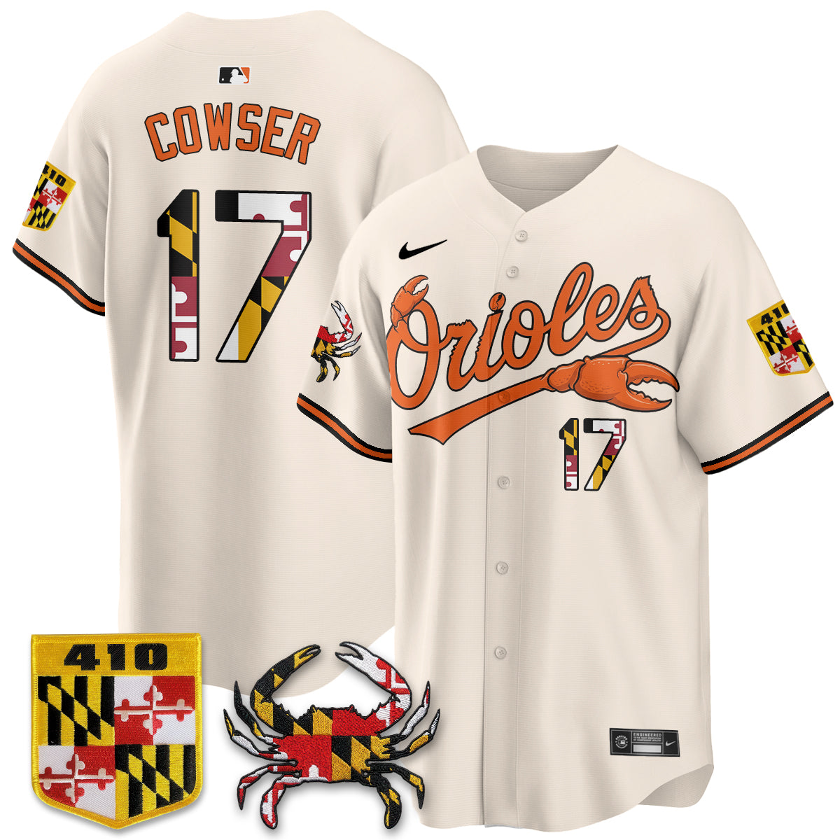 Baltimore Orioles Crab x Maryland Vapor Limited Jersey - Stitched