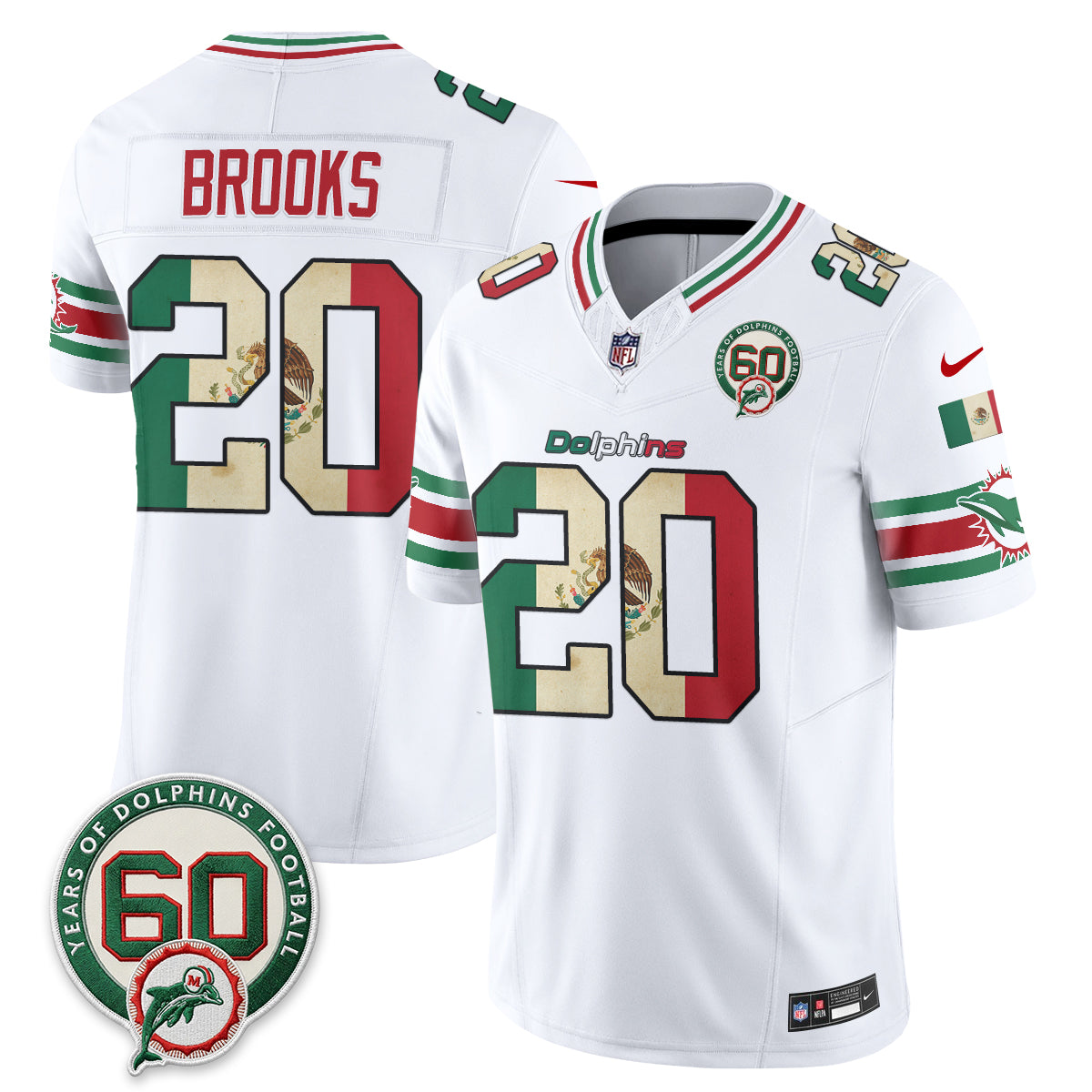 Miami Dolphins Mexico Edition Vapor Jersey - Stitched