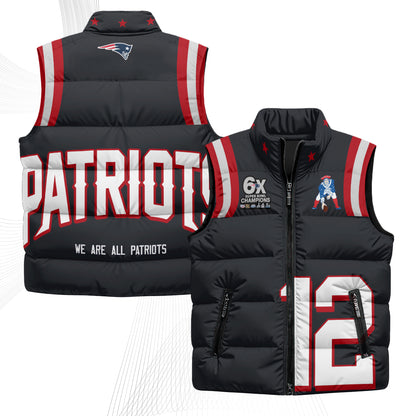 New England Patriots Rivalries Puffer Vest - Printed