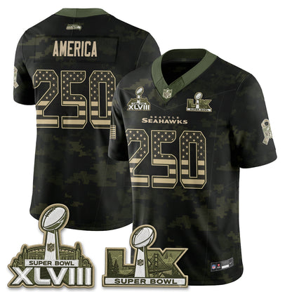 Seattle Seahawks 2026 Salute to Service Edition Vapor Jersey V2- Stitched