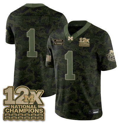 Michigan Wolverines 2026 Salute to Service Vapor Jersey - Stitched