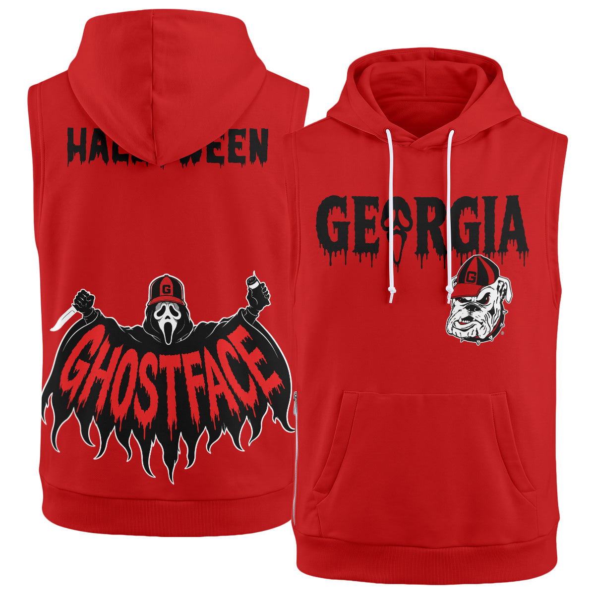 GB x The Ghost Mask Edition Sleeveless Hoodie Tank Top - Printed