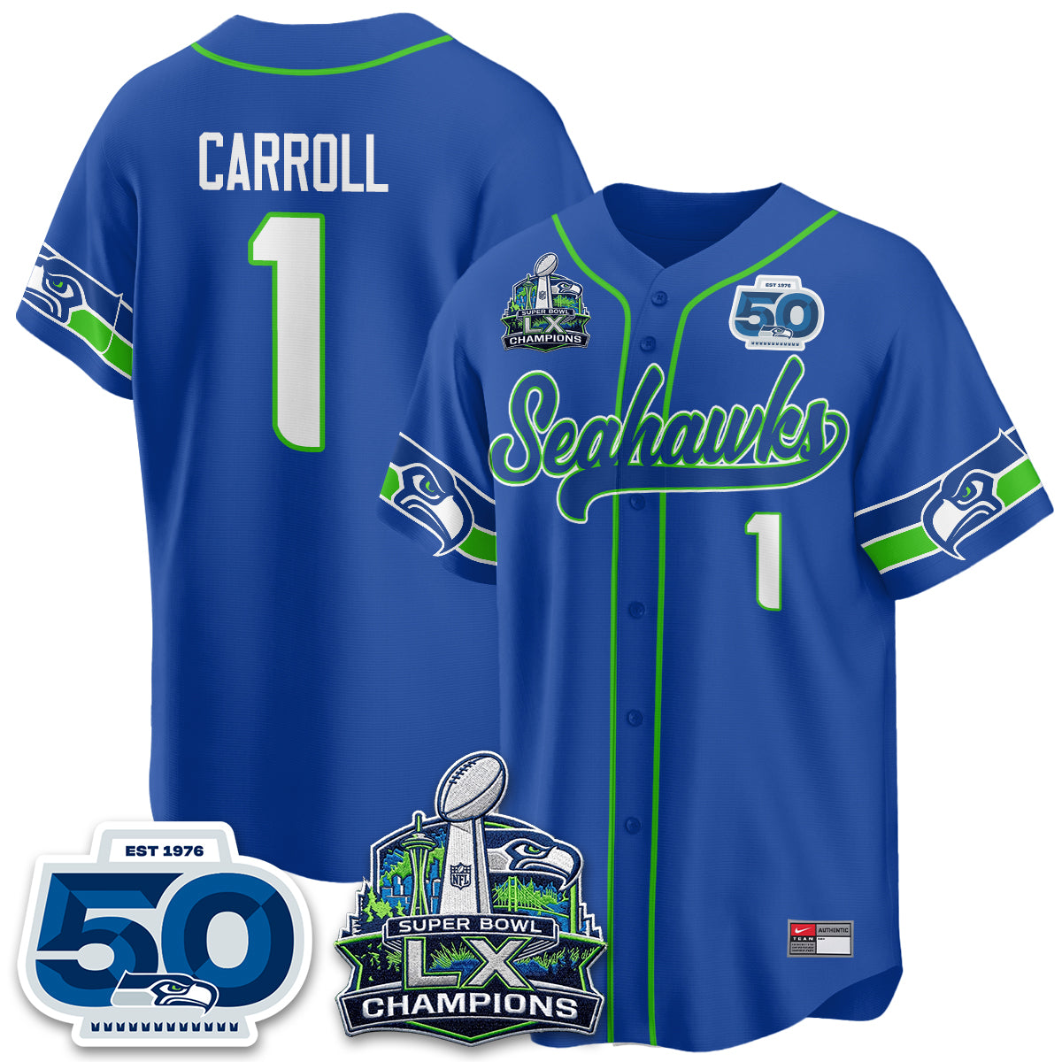 SEA SB LX Champs Vapor Baseball Jersey - Stitch