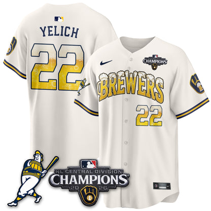 Milwaukee Brewers 2026 NL Division Champs Vapor Jersey V2- Stitched