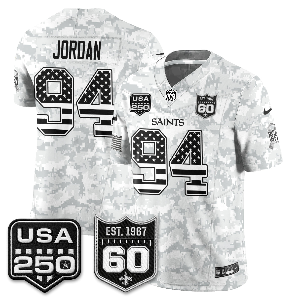 New Orleans Saints 2026 Salute to Service Vapor Jersey - Stitched