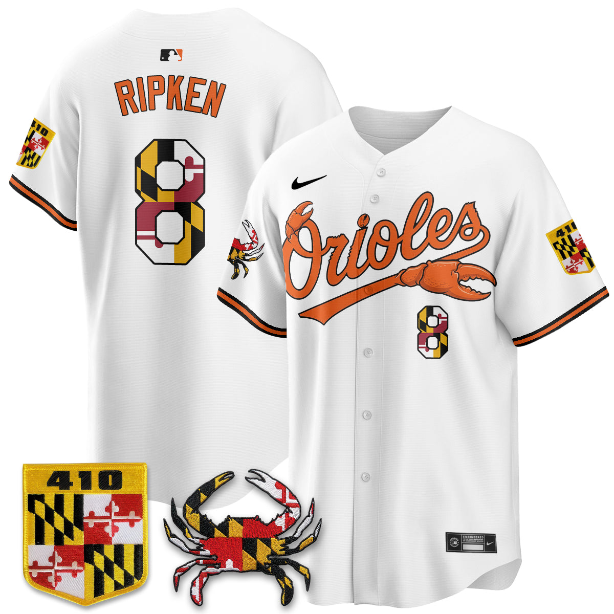 Baltimore Orioles Crab x Maryland Vapor Limited Jersey - Stitched