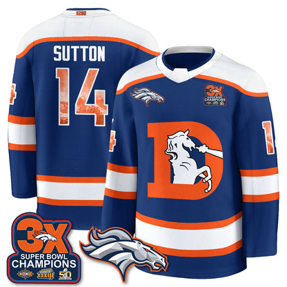 Denver Broncos Fan Gear Edition Hockey Jersey - Stitched