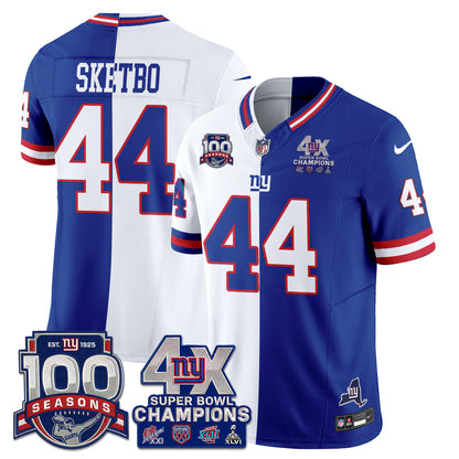 NYG 4X SBowl Split Edition Vapor Jersey - Stitched