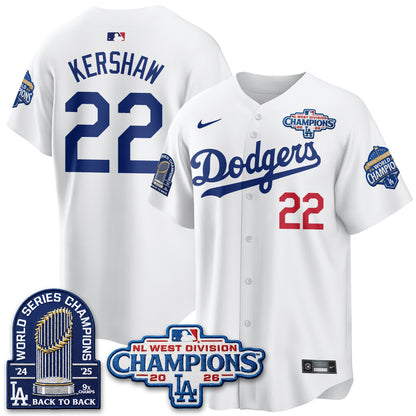 Los Angeles Dodgers 2026 NL West Champs Vapor Jersey- Stitched
