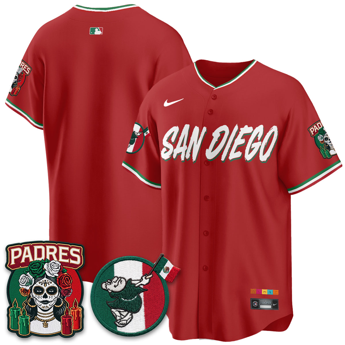 San Diego Padres City Connect Mexico Style Vapor Jersey - Stitched