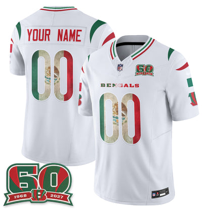 Cincinnati Bengals Mexico Edition Vapor Custom Jersey - Stitched