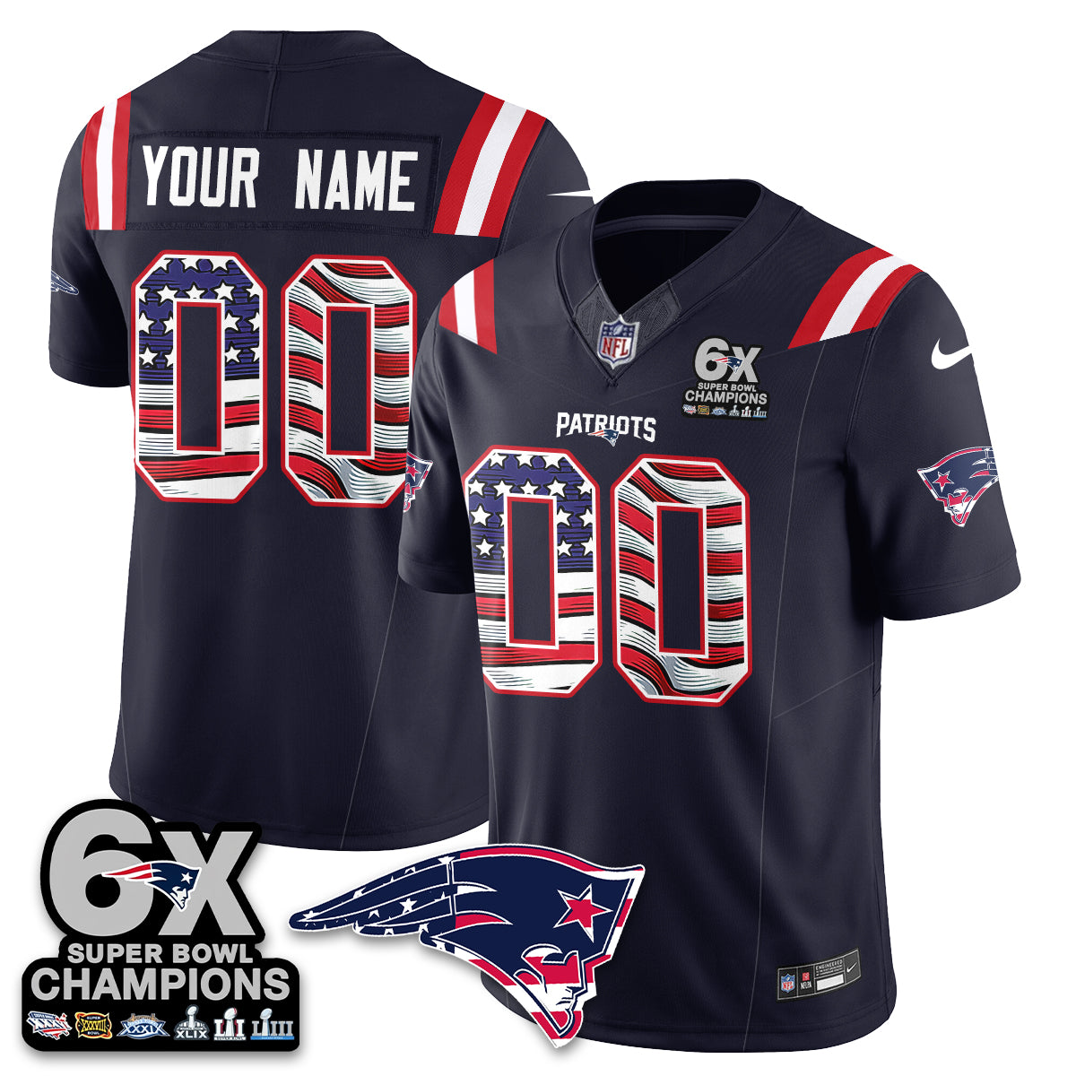 NE America Edition Vapor Custom Jersey V2- Stitched
