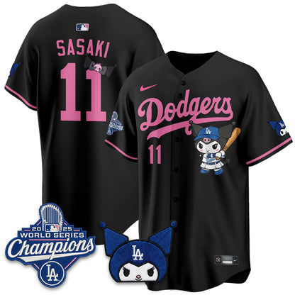 Los Angeles Dodgers Kuromi Edition Vapor Jersey - Stitched