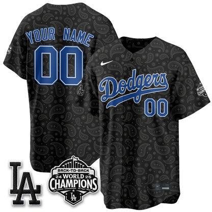 Los Angeles Dodgers Paisley Vapor Custom Jersey - Stitched
