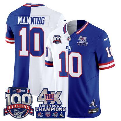 NYG 4X SBowl Split Edition Vapor Jersey - Stitched