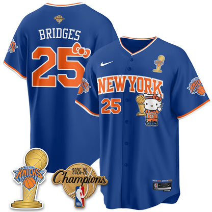New York Knicks 2026 NBA Champions x Meow Kitty Vapor Jersey - Stitched