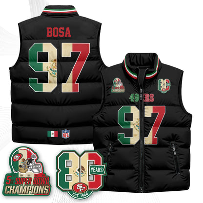 SF Mexico Style Puffer Vest - Printed