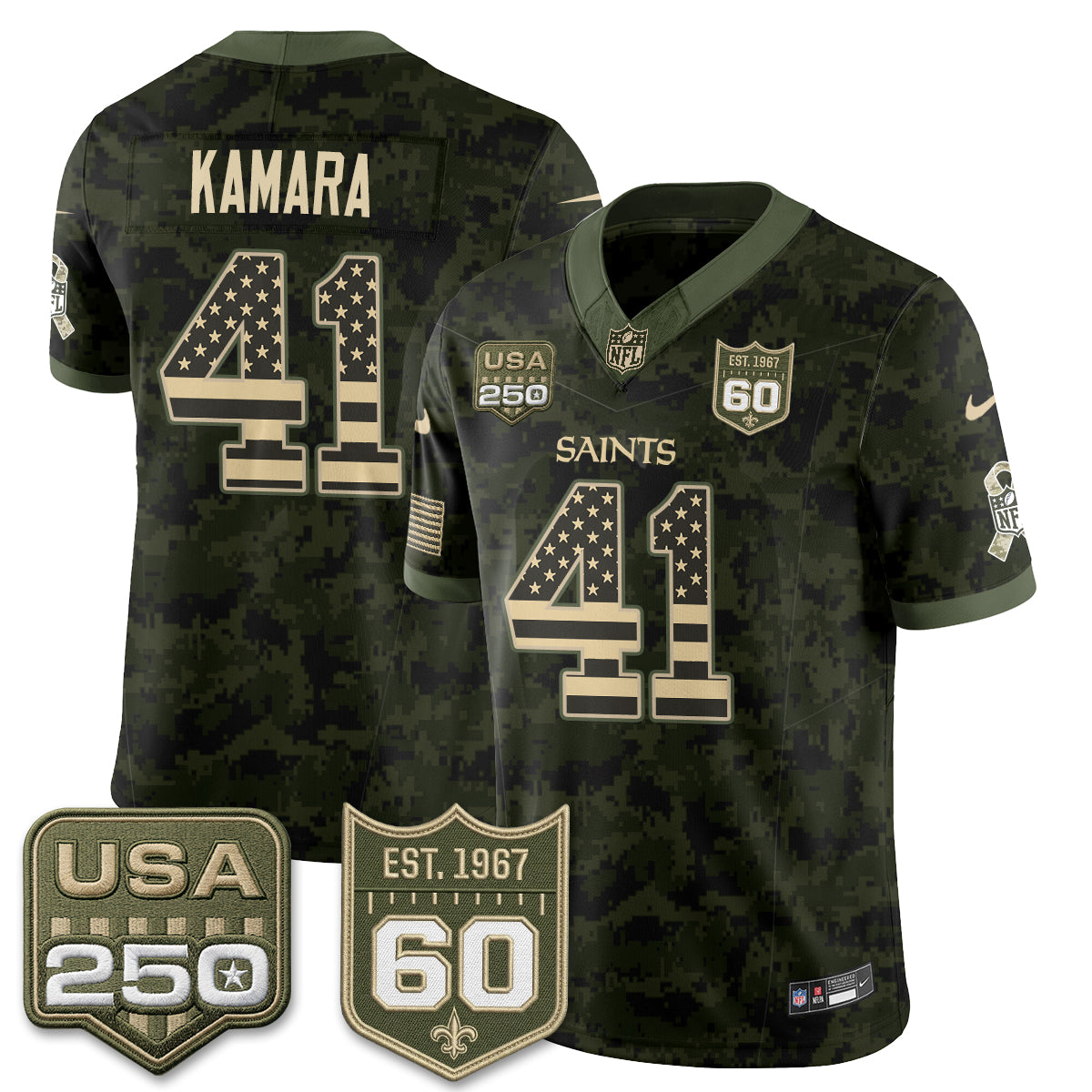 New Orleans Saints 2026 Salute to Service Vapor Jersey - Stitched