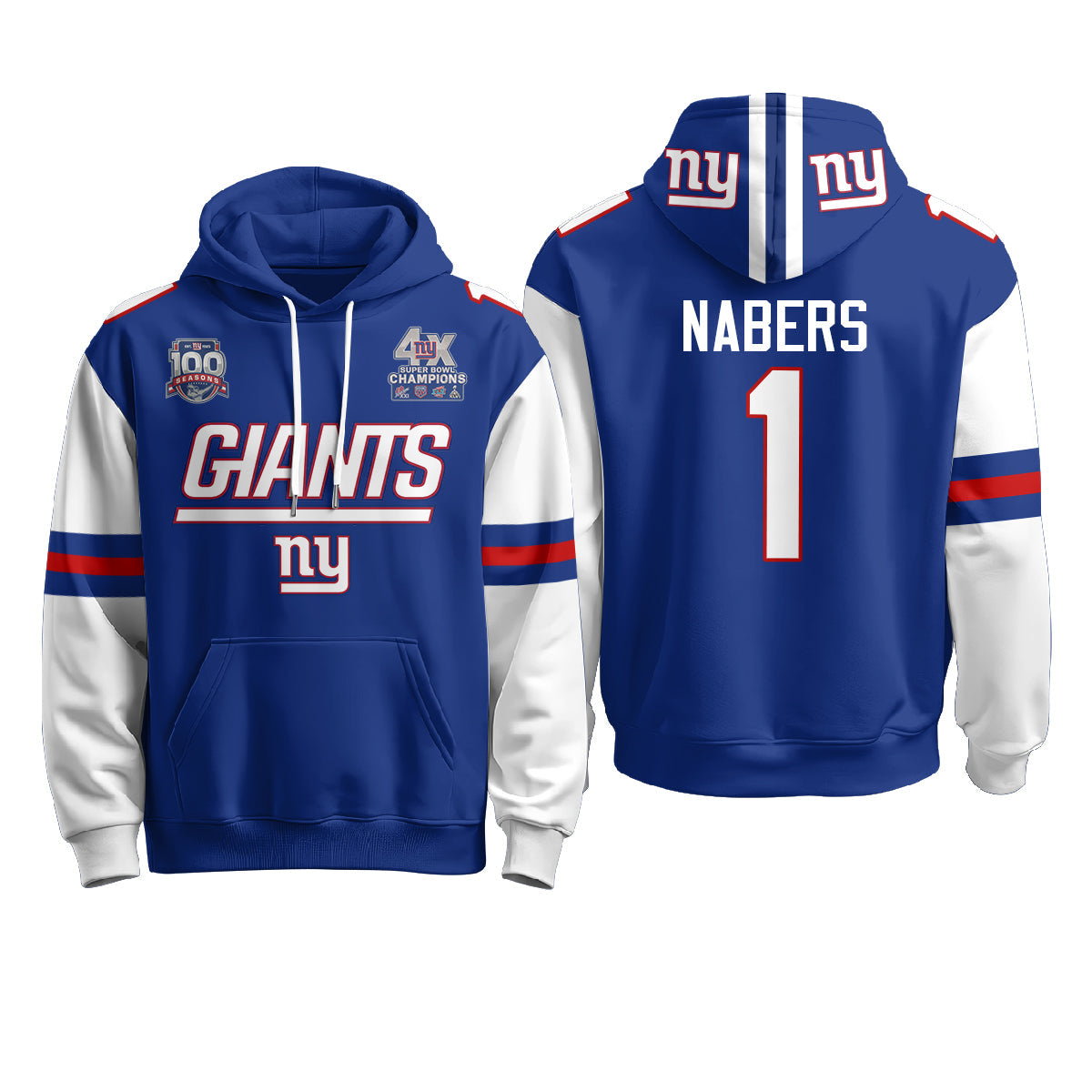 NYG 4X Champs S.Bowl Fleece Hoodie - Printed