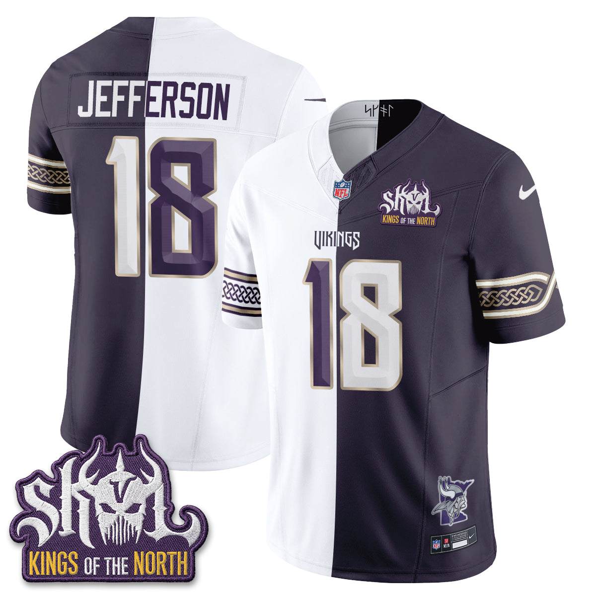 Minnesota Vikings 2026 Rivalries Split V2 Vapor Jersey - Stitched