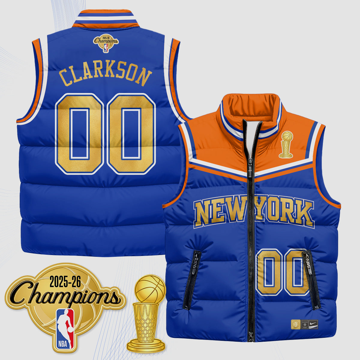 NYK Champions Night Puffer Vest - Printed