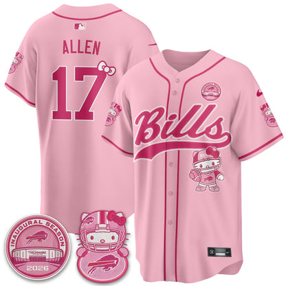 Buffalo Bills x Meow  Vapor Baseball Jersey - Stitched