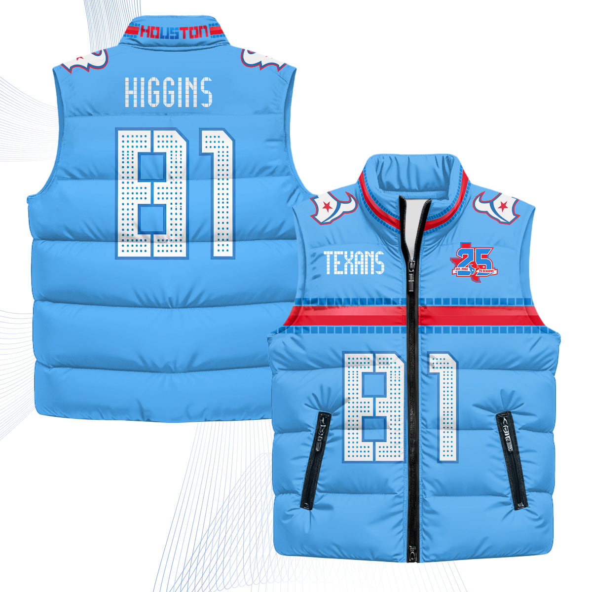 Houston Texans 2026 Rivalries Puffer Vest - Printed