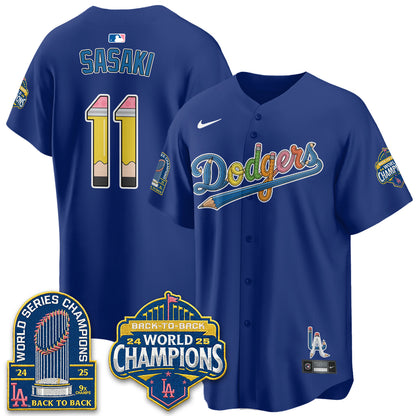 Los Angeles Dodgers x Back to School Style Vapor Jersey - Stitched